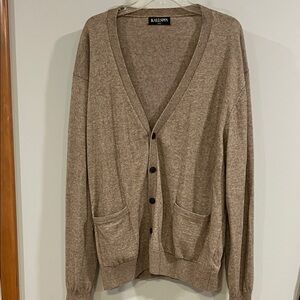 Kallspin - wool and cashmere, xxl tan/brown cardigan